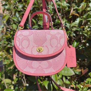 NWT Bape X Coach Mini Top Handle Saddle Bag In Signature Jacquard (C4517)